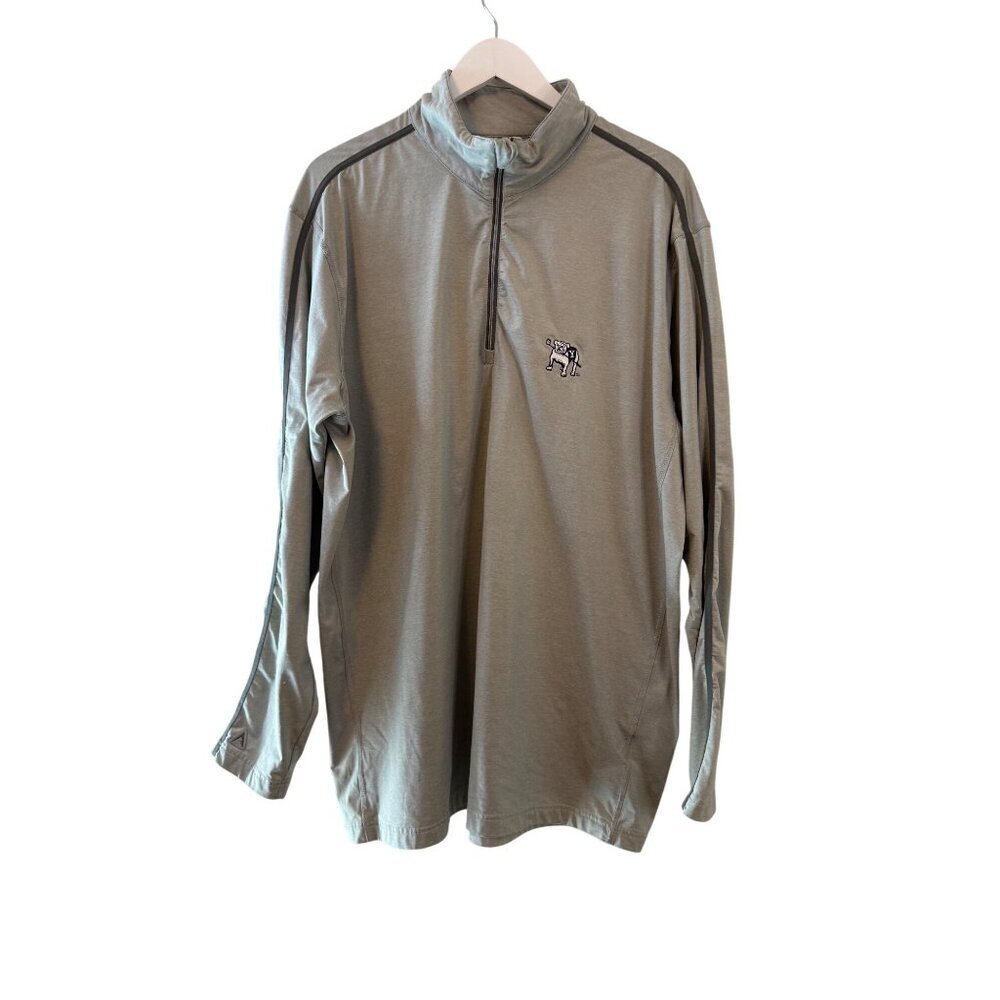 Yale Golf Bulldogs Antigua Mens XXL Gray Quarter Zip 1/4